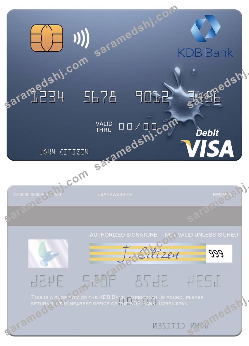 Uzbekistan KDB Bank visa debit card